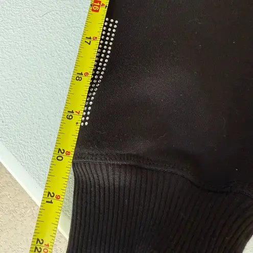 Victoria's Secret PINK Black Campus Bling Cropped Hoodie Size S Oversized