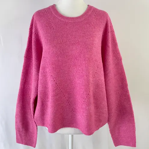 Lumière New Ribbed Pointelle Sweater Pink