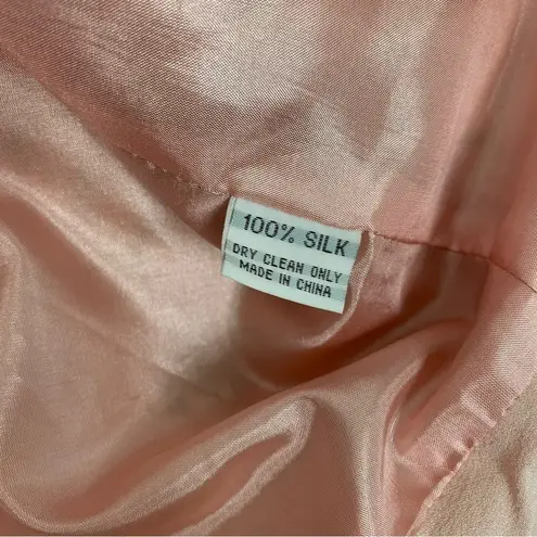 Soft Surroundings Silk Floral Embroidered Pink Blazer Size XS