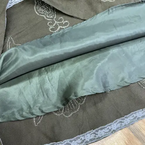 Coldwater Creek Midi Skirt Green Brown Size Medium Sequin Forest Fairy Granola