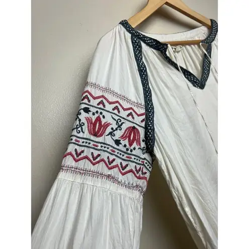 Ruff Hewn Cream Ebroidered Boho Poet Shirt Sz. M