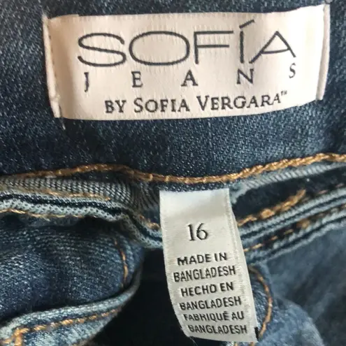 Sofia Vergara Sofia Jeans By  Sz 16 Button Fly MELISSA High Rise Flare Med Wash