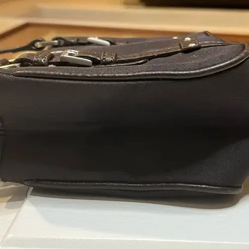 Etienne Aigner Small Vintage Dark Brown Women's Bag with Pebbled Leather Trim