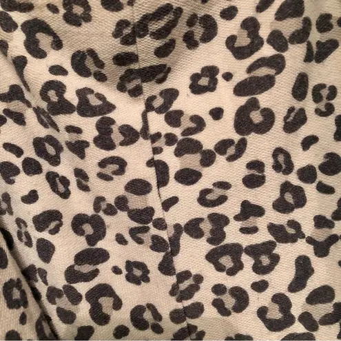 Bini Cheetah Print Strappy Off Shoulder Knit Top Grey Medium Gray