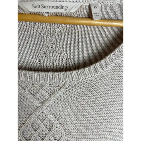 Soft Surroundings Reza Sweater Cashmere Blend in Oatmeal Heather Size XS