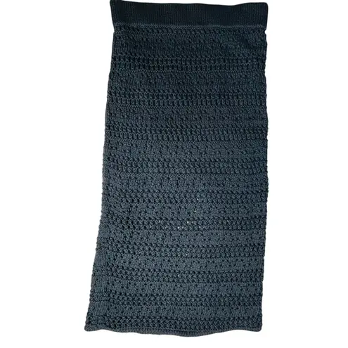 Nation Ltd Driana Crochet black midi skirt size M