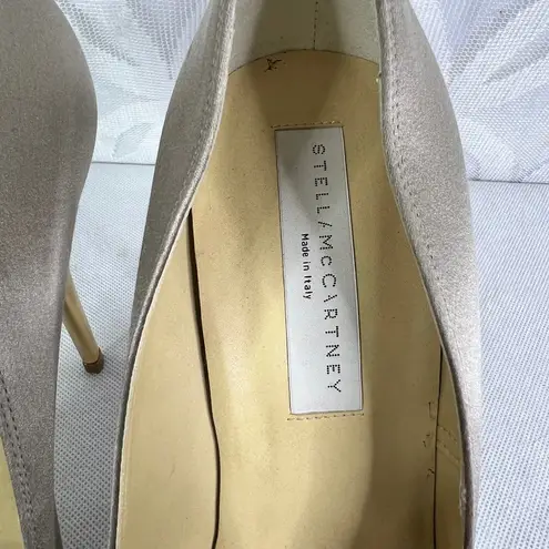 Stella McCartney Two Colors Satin Pumps Golden Metallic