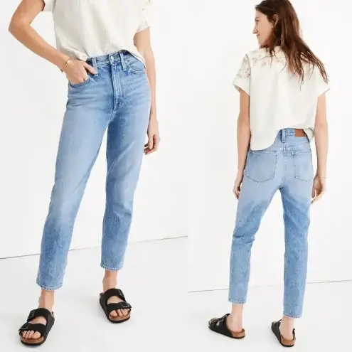 Madewell  The Mom Jeans Melva Wash Medium Wash High Waist Cropped Size 27