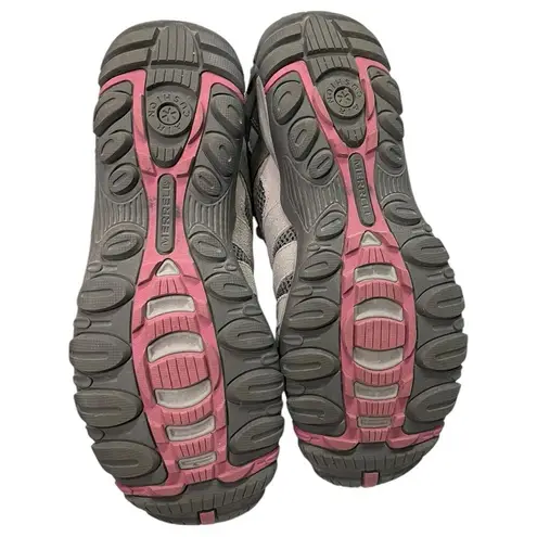 Merrell Hiking Shoes Womens 10 Gray Leather Alverstone 2 Outdoor Trail Sporty