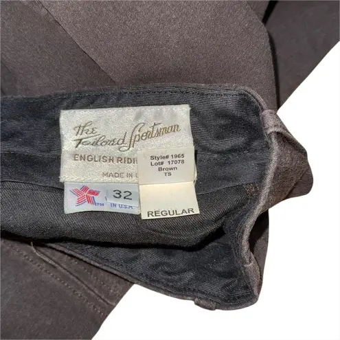 Tailored Sportsman 1965 Breeches 32 R Brown Side Zip Knee Patch USA Riding Pants