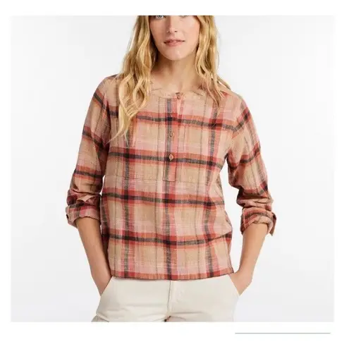 L.L.Bean Day Breeze Shirt Long Sleeve Button Front Small Vintage Khaki