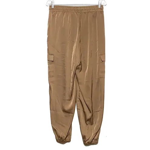 Bailey 44 Jogger Pants Satin Silky Baggy Cargo Pockets Drawstring Womens M