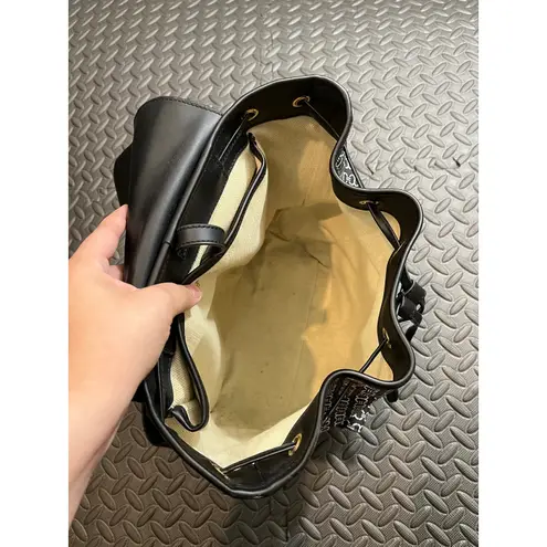 Tory Burch  Gemini Link Canvas Leather Backpack Black & White Womens Travel thumbnail 11