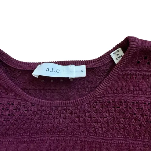 ALC Frank ALC fringe cutout top in wine EUC