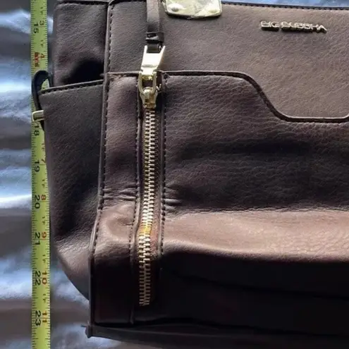 Big Buddha Brown Handbag Crossbody Dark Brown Purse Gold Tone Hardware