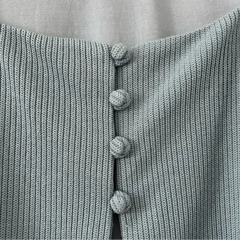 SABO Daria Square Neck Long Sleeve Top Dusty Blue S