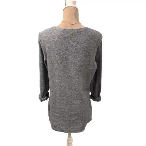 Chico's 1 Zenergy Sweatshirt Womens Size Medium Pull Over Winter Cozy Tunic Top Gray