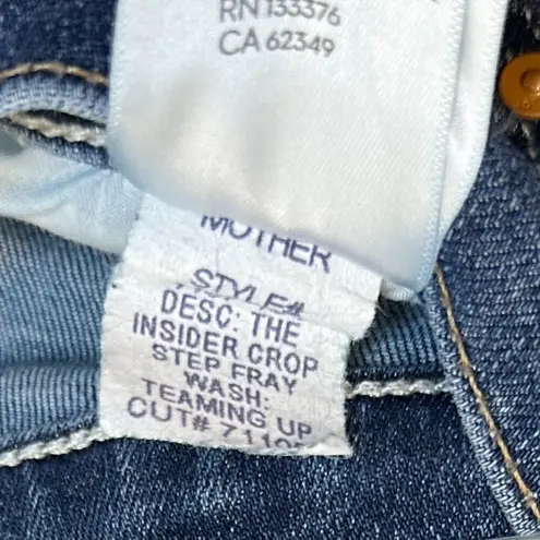 MOTHER The Insider Crop Step Fray in Wash Teaming Up Size US 27 Blue