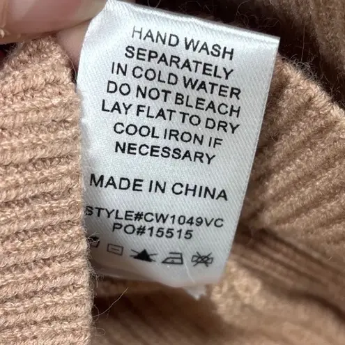 Fate Women's Size Small Tan Sequin Fringe Crewneck Long Sleeve Sweater