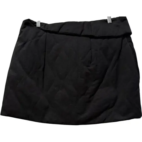 NWT Dion Lee Quilted Canvas Wave Mini Skirt Black Asymmetric Wrap AUS 14 US 10