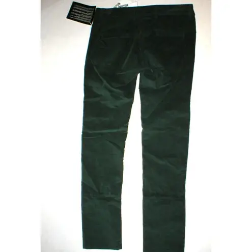 Moschino New NWT Womens 4 Dark Designer Love Green Velvet Pants Corduroy Skinny