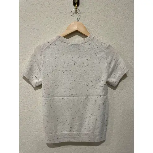 Everlane  The Cashmere Crewneck Short Sleeve Cream Speckled Sweater Size Small