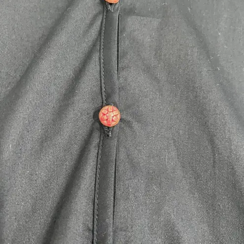 Robert Graham Mila Blouse Women L Black Puff Sleeve Button Front NEW