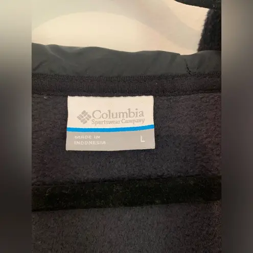 Columbia Women’s Black Long Hem Fleece Hooded Jacket - Size Large