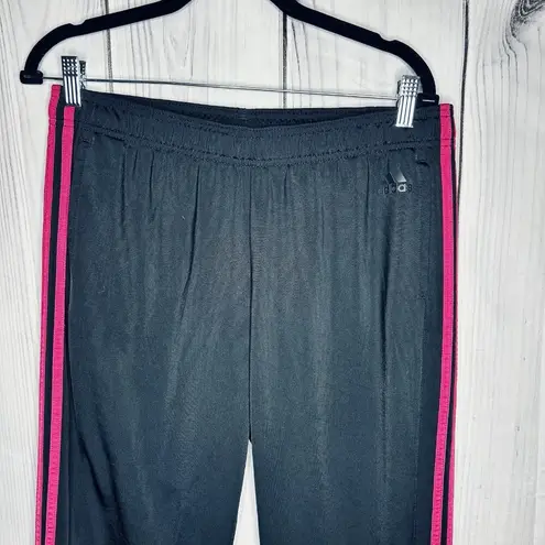 Adidas  Jersey Track Pants Womens Sz L (32x30) Black Pink Active Sport Gym