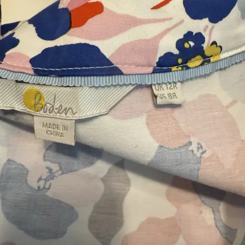 Boden Clemmie Dress Sz 8R Peony Burst Floral Picnic Party Wedding Guest Business