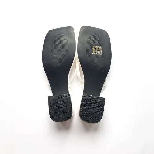 🔃White Chunky Heeled Thong Sandals White Size 7.5