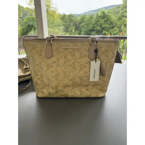 Brahmin Shoulderbag Snakeskin Asher Beige Hartford Neutral Handbag Crossbody