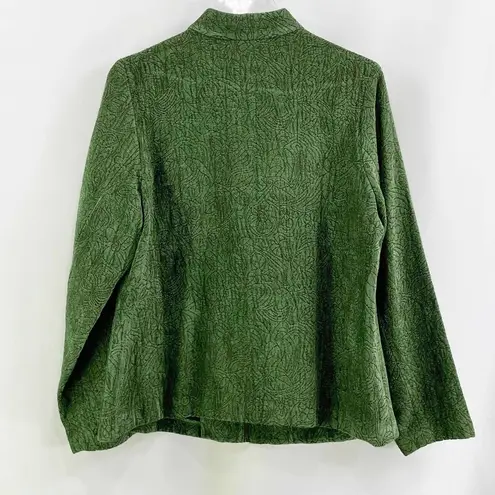 Christopher & Banks C. J BANKS BY Green Floral Zip Up Jacket