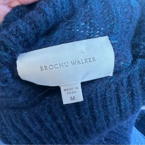 Brochu Walker Newton Alpaca Funnelneck Sweater Medium Navy Blue