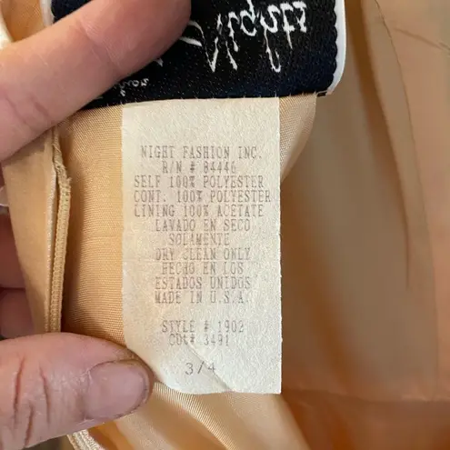 vintage gold formal tea length big tie back bow dress Size undefined