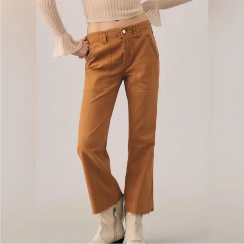 Pilcro Anthropologie The Yaya Crop Flare Pants in Bronze- PLEASE READ
