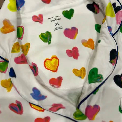 Roller Rabbit NWOT  x Kerri Rosenthal Tiny Drops of Love Hearts Polo Pajamas