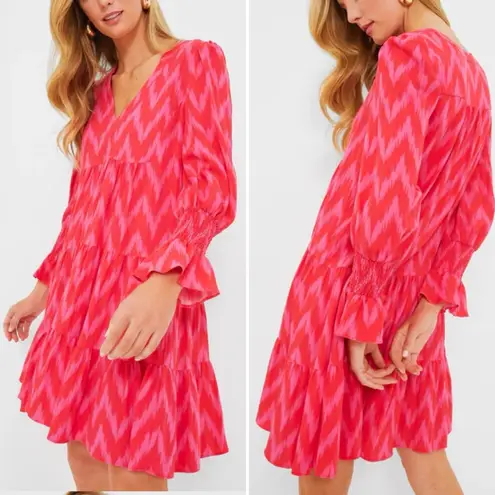 Pomander Place Tuckernuck Hot Pink Ikat Kenzo Long Sleeve Dress