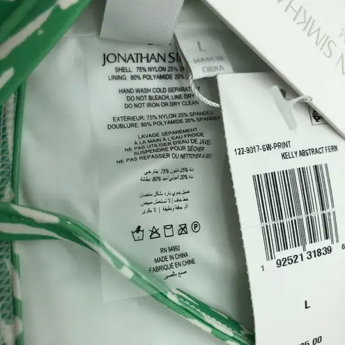 Jonathan Simkhai Aliana Printed Bikini Top Geometric Kelly Abstract Fern Green L Size L