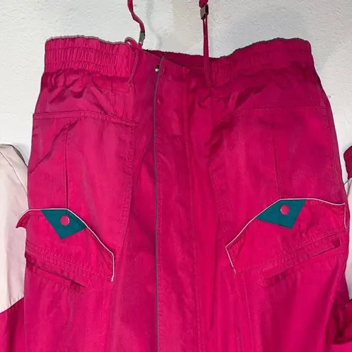 80s Vintage Pink Coat Size Large Womens Jacket Barbiecore Outerwear 90s Y2K