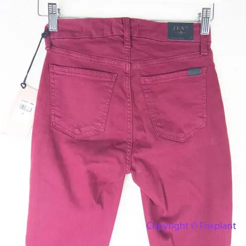 New! Jen 7, 7 for all mankind dark burgundy skinny legging ankle jeans, size 0 Red