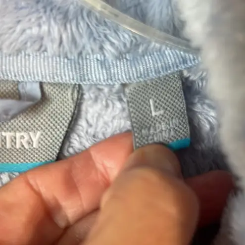 Free Country Baby Blue Plush Fluffy Jacket Womens Large