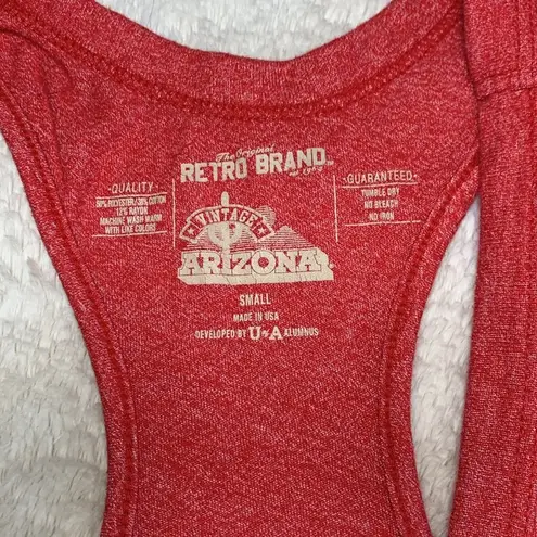 Heather Red Racer Back University of Arizona Wildcats Tank Top Size Small