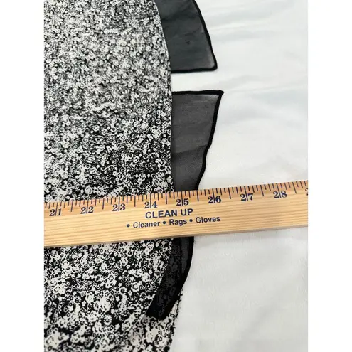 Rebecca Taylor Short Sleeve Ombre Floral Print 100% Silk Top Black Women Size 4