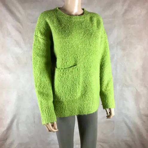 Line and Dot Green Winter Thick Pullover Sweater SMALL