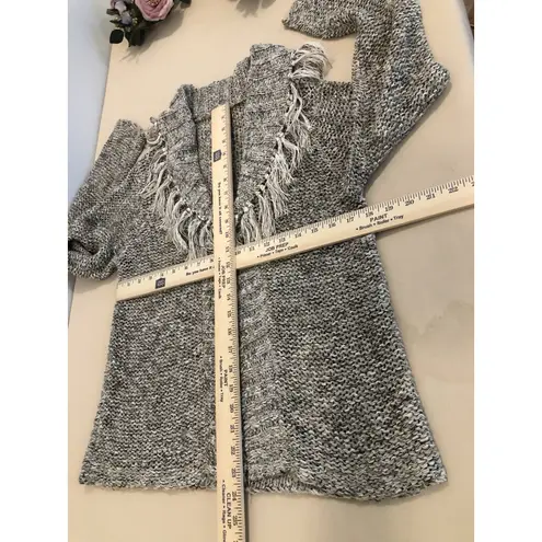 Chico’s 2 Women Metallic Cardigan Sweater Long Sleeve Shawl Neck Knit Y2K Boho