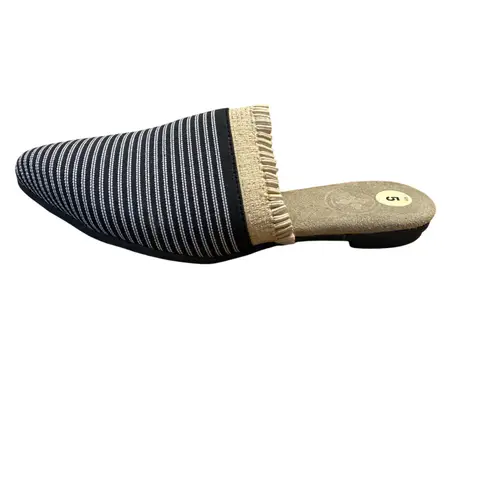 Charleston Shoe Company Blakely Mules Shoes Women’s Sz 5 Black White Stripe NEW