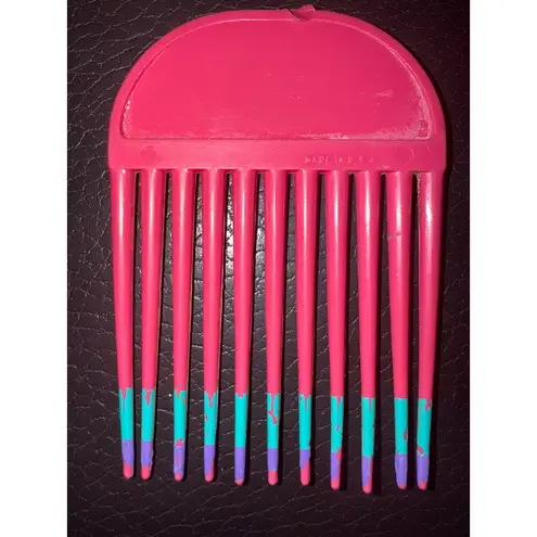 Goody Vintage Pink Hair Pick Comb Turquoise Purple Accent 80s 90s Made in USA