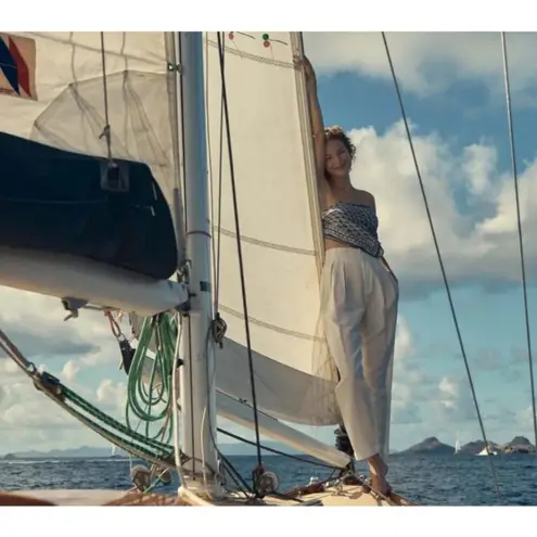 💕DOEN💕 Louvre Pant ~ High Waisted Pleated Ankle Pants Salt White 8 NWT