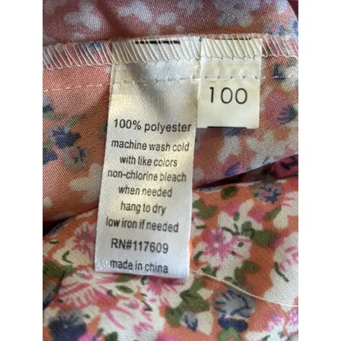 MODBE Floral Peach/White Chiffon Short Skirt Ruffle A